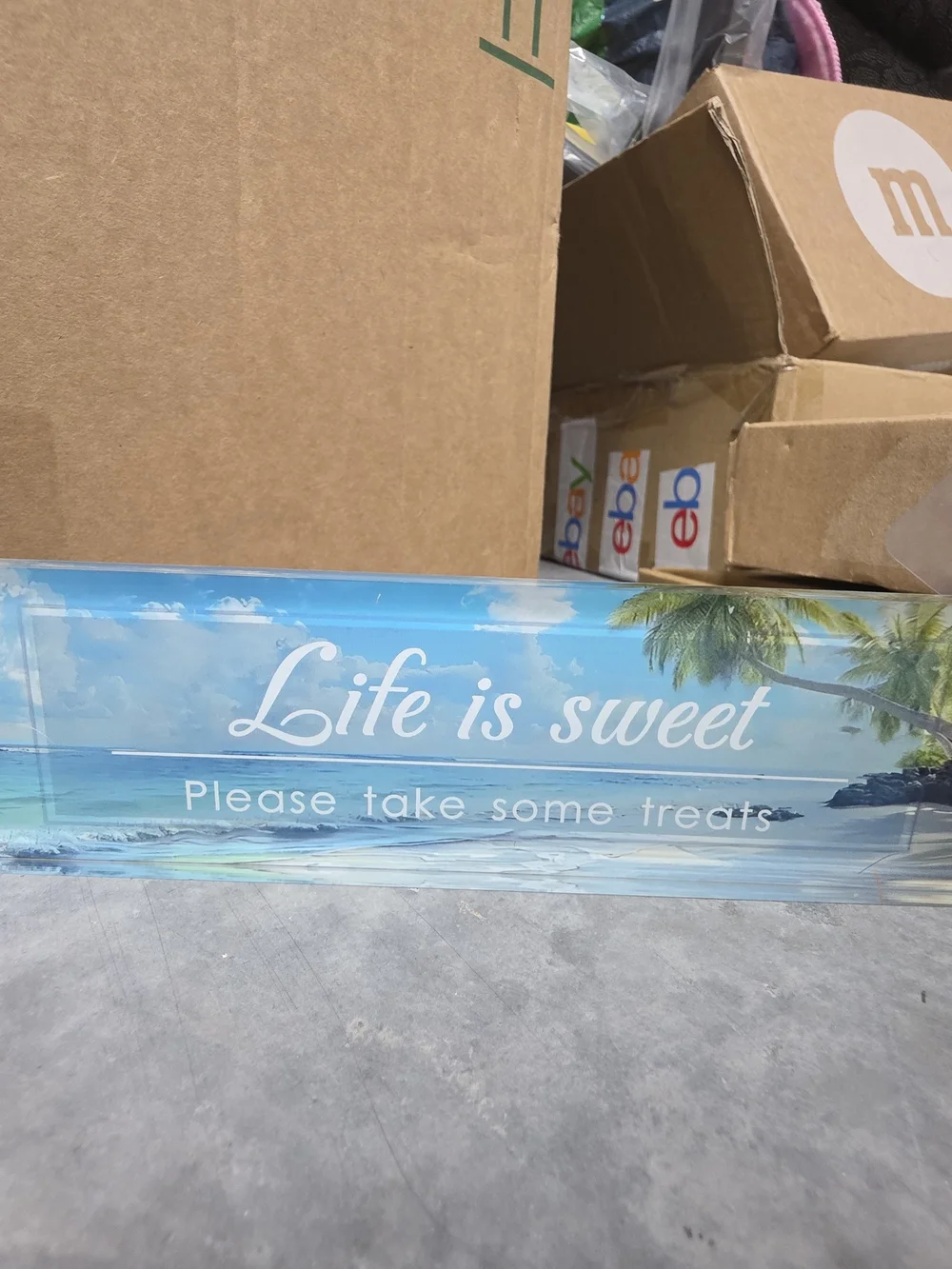 Life Is Sweet Coastal Decorative Sign - Blue